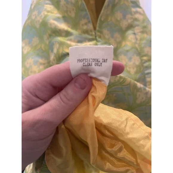 Vintage Marylou Bustier Corset Dress In A Floral Lily Print- Size 6 (fits small) - Picture 10 of 12